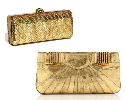 gold statement clutch