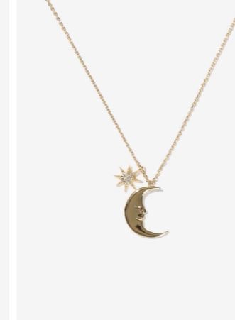 Moon and star necklace