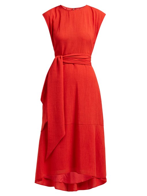 Red midi dress