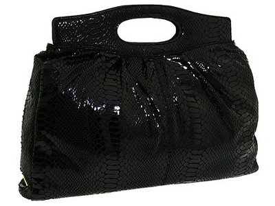 Black Perlina Snake clutch bag | ShoppingandInfo.com