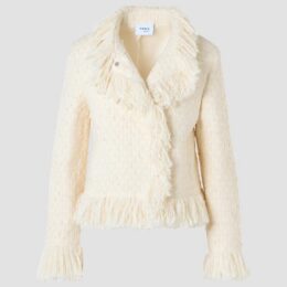 Akris Punto Bouclé Tweed Wool-Blend Jacket in Winter White