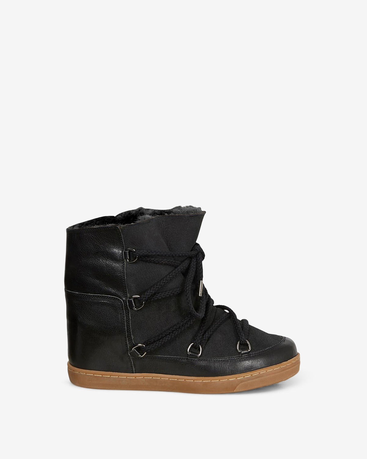 Isabel Marant black Nowles shearling-lined wedge boot