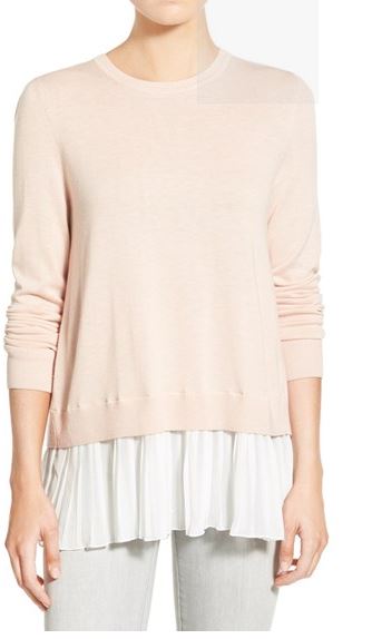 Pleated-hem-sweater