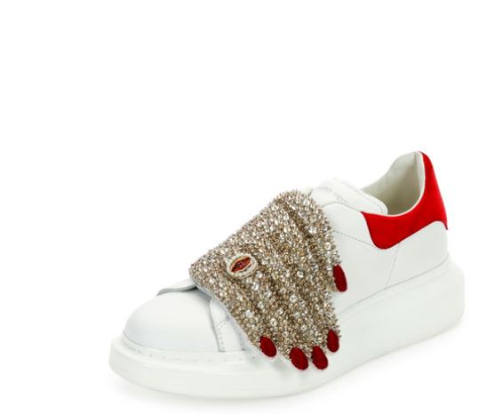 Alexander-Mcqueen-Leather-Sneaker-with-Jeweled-Hand