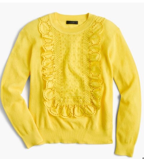 Yellow-eyelet-sweater