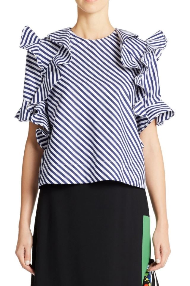 MSGM stripe ruffle top