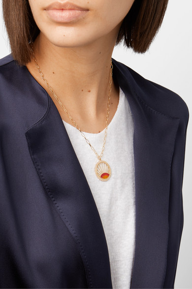Andrea Fohrman 18-karat gold, diamond and enamel necklace