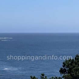 Big Sur coastline and blue ocean, with coastal cliffs and trees