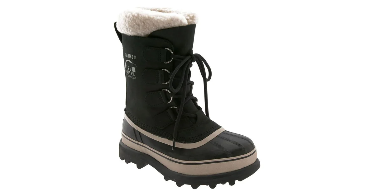Winter boots for women: Sorel Caribou waterproof winter boot in Black Stone