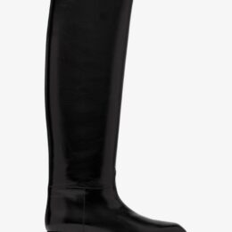 Khaite Colt black leather knee-high boots