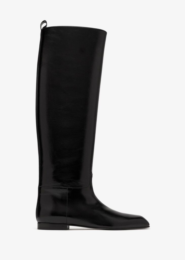 Khaite Colt black leather knee-high boots