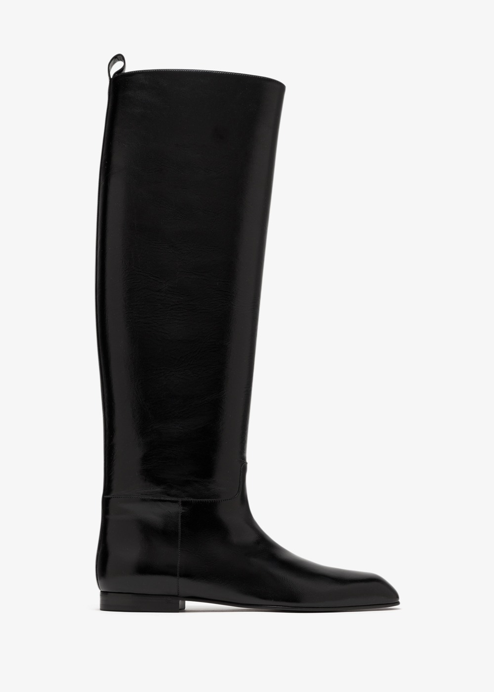 Khaite Colt black leather knee-high boots