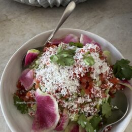 Watermelon radish and cotija salad at Four Seasons Resort Cabo Del Sol - Cabo travel guide