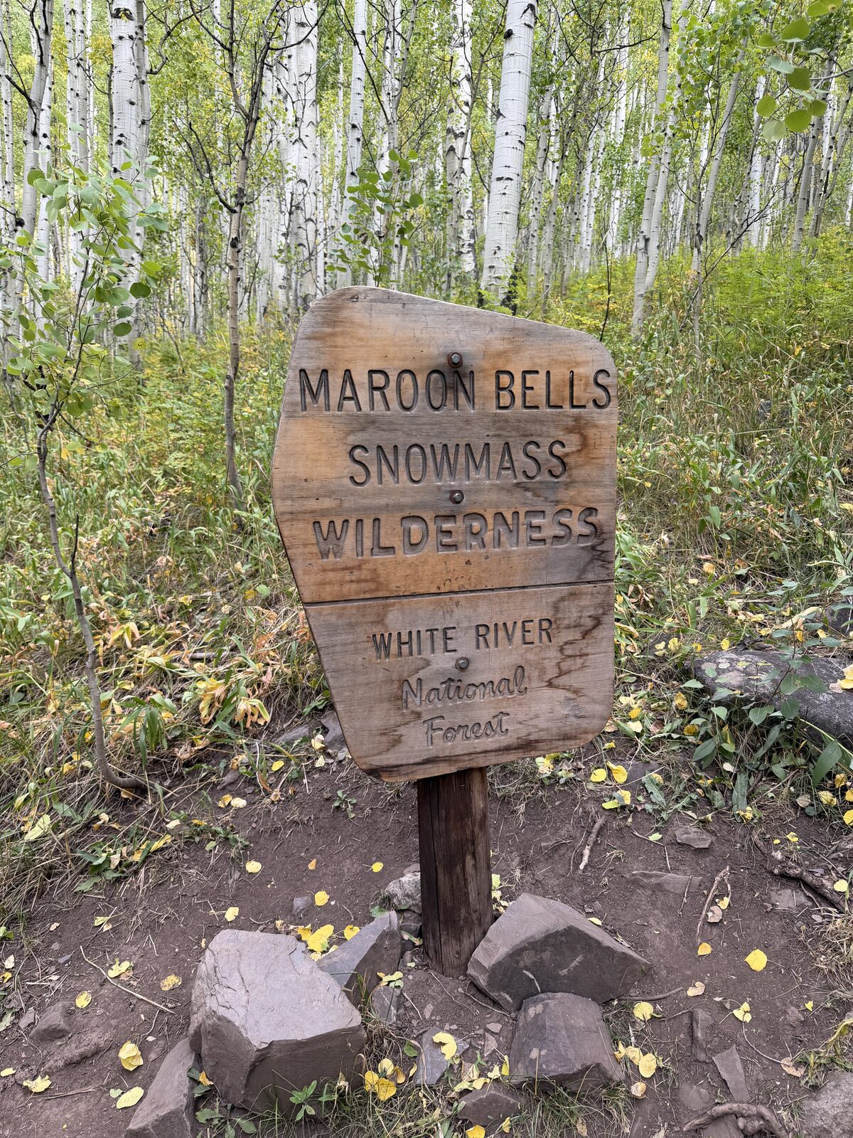 Maroon Bells wilderness sign