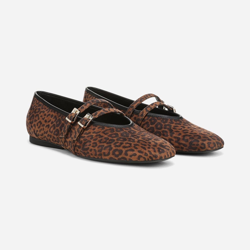 Leopard Mary Jane flats - Naturalizer Crista in Brown Leopard Print - best ballet flats and Mary Janes