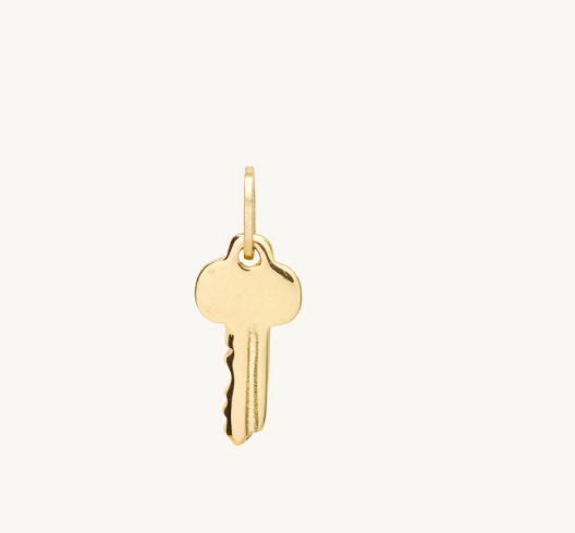Catbird Tiniest Gold Key Charm - charm necklaces and cuff bracelets