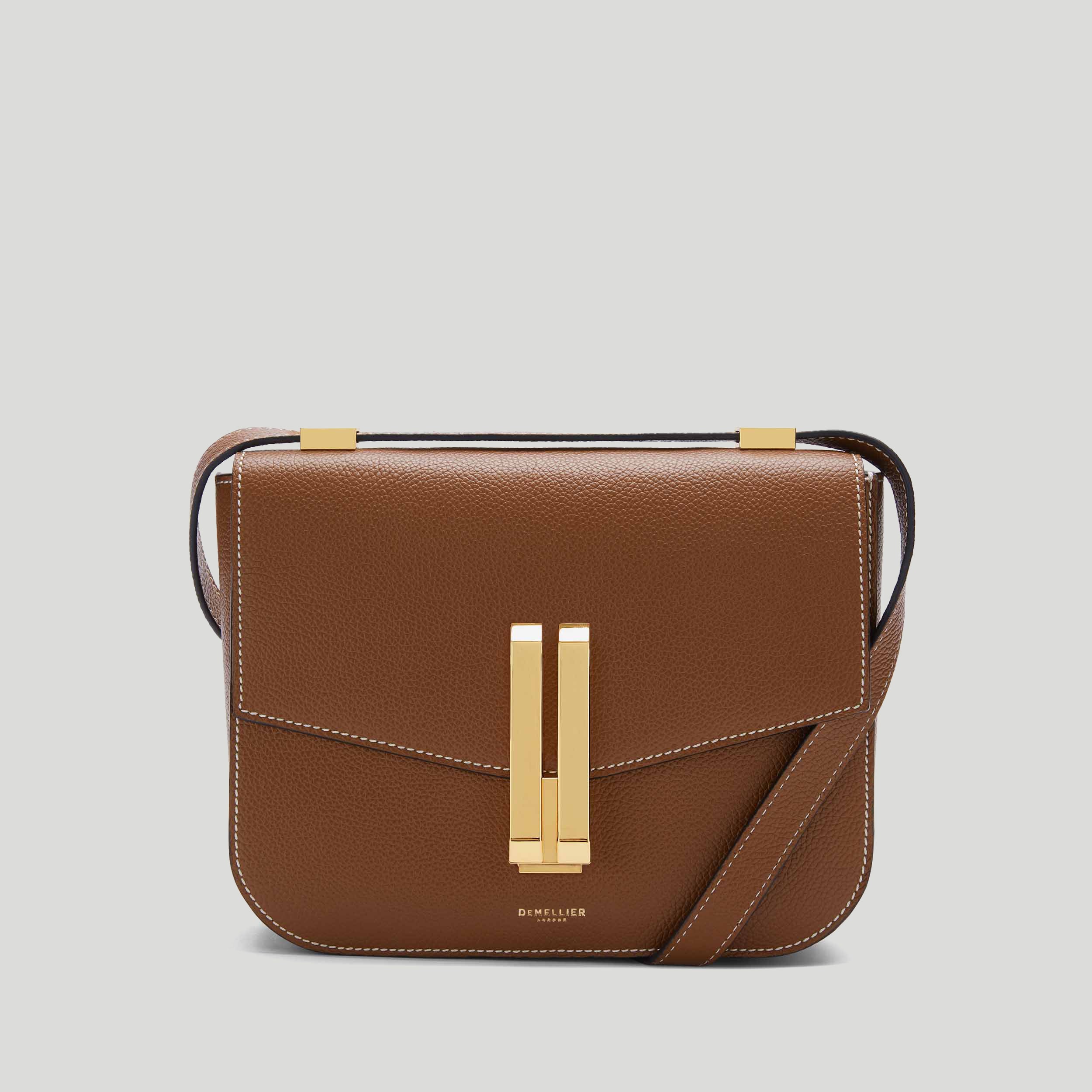 DeMellier Vancouver tan leather bag with ecru stitching - What to Wear in London