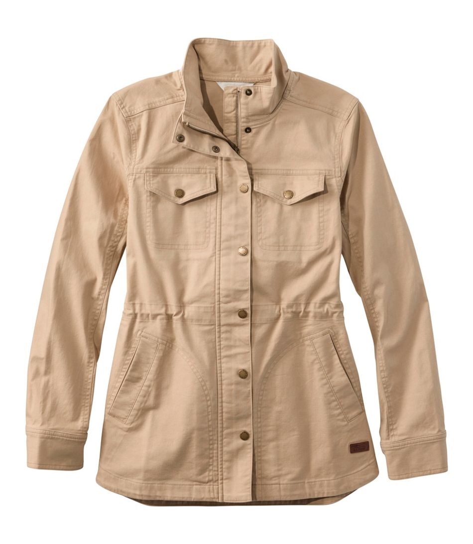 Low-profile sneakers with trousers: L.L.Bean BeanFlex Utility Jacket in Khaki