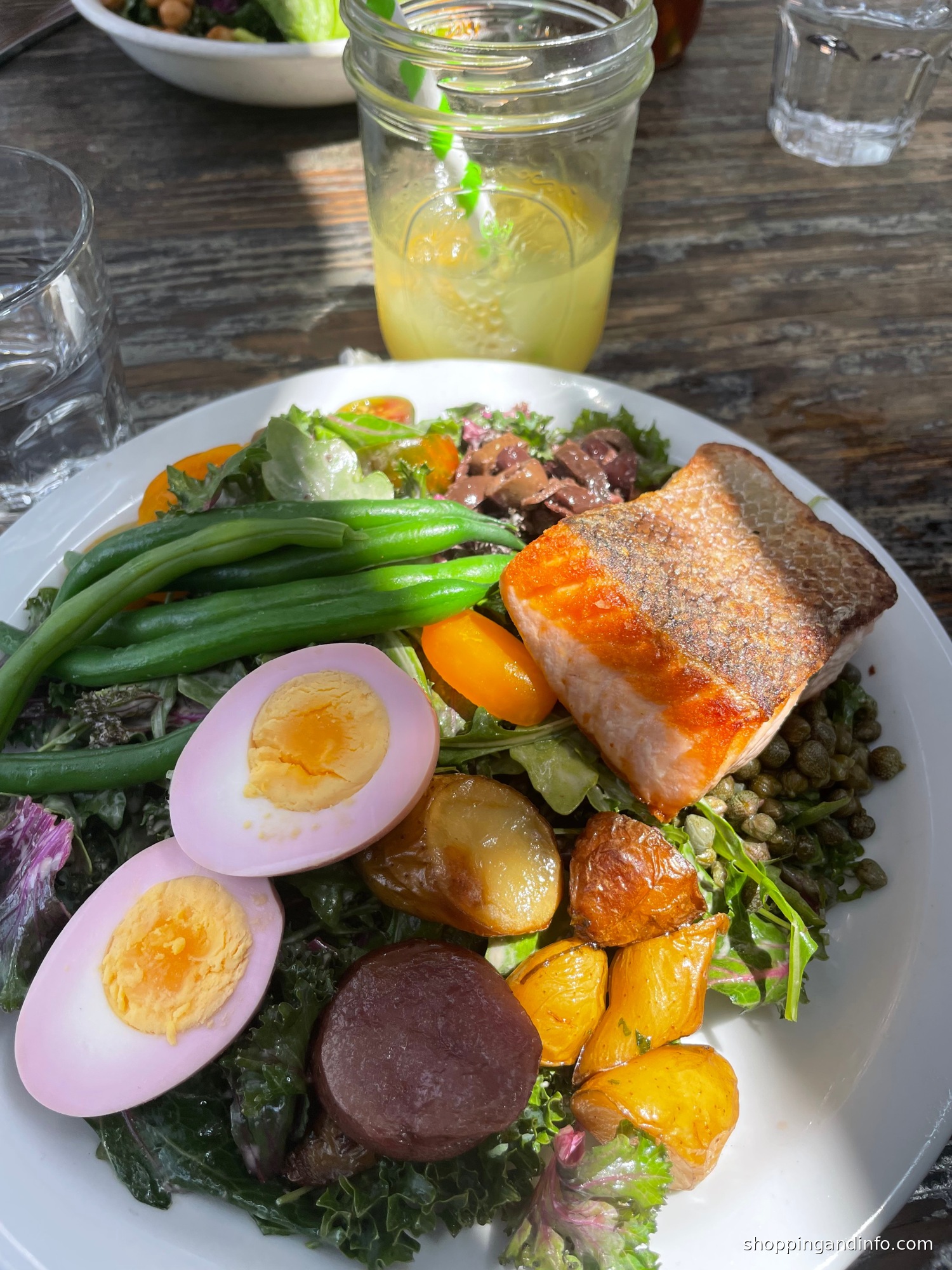 Malibu Farm lunch - original Shopping and Info photo Malibu Farm lunch with salmon, green beans, potatoes and egg