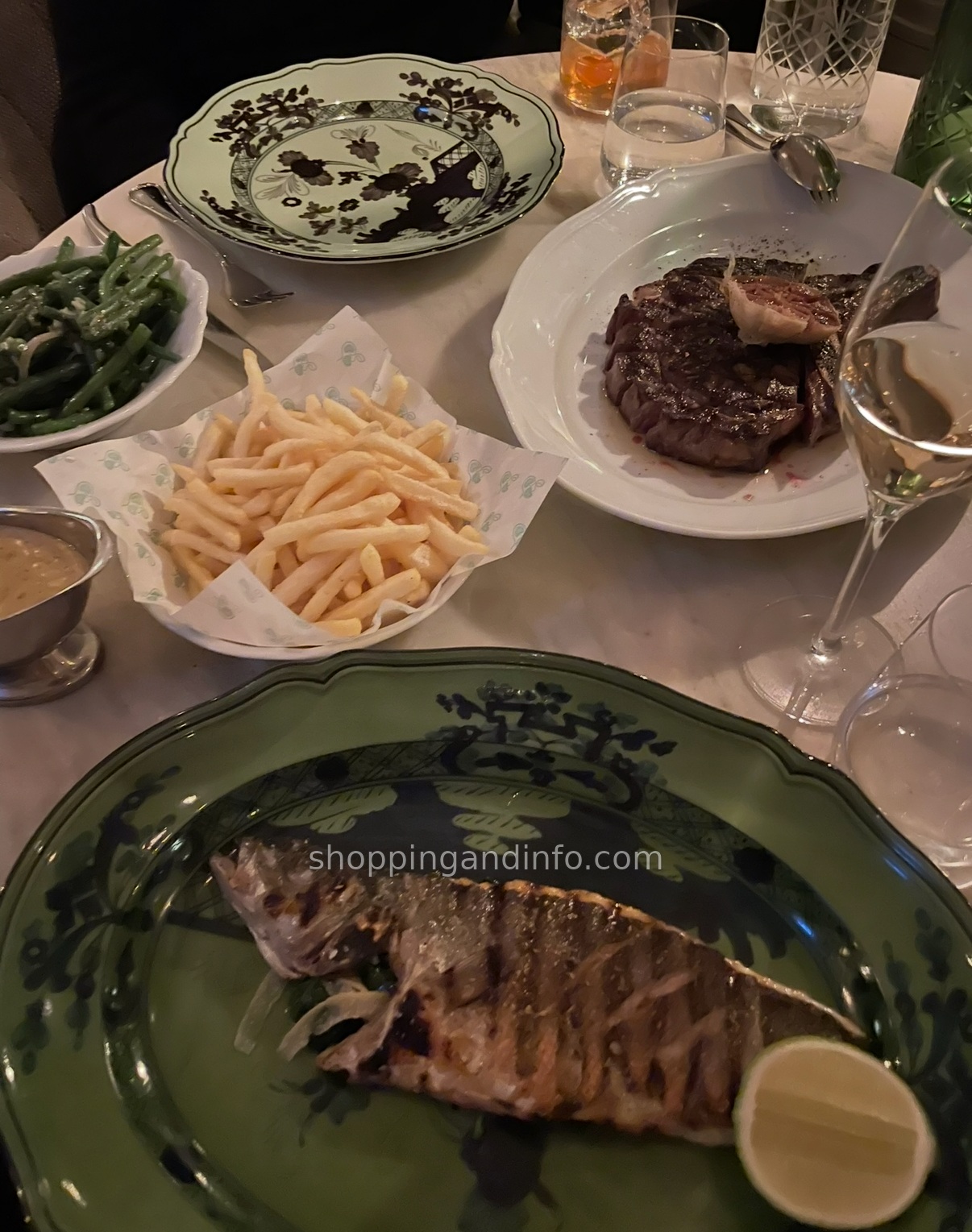 Whole fish steak fries and green beans at Sanders Kitchen