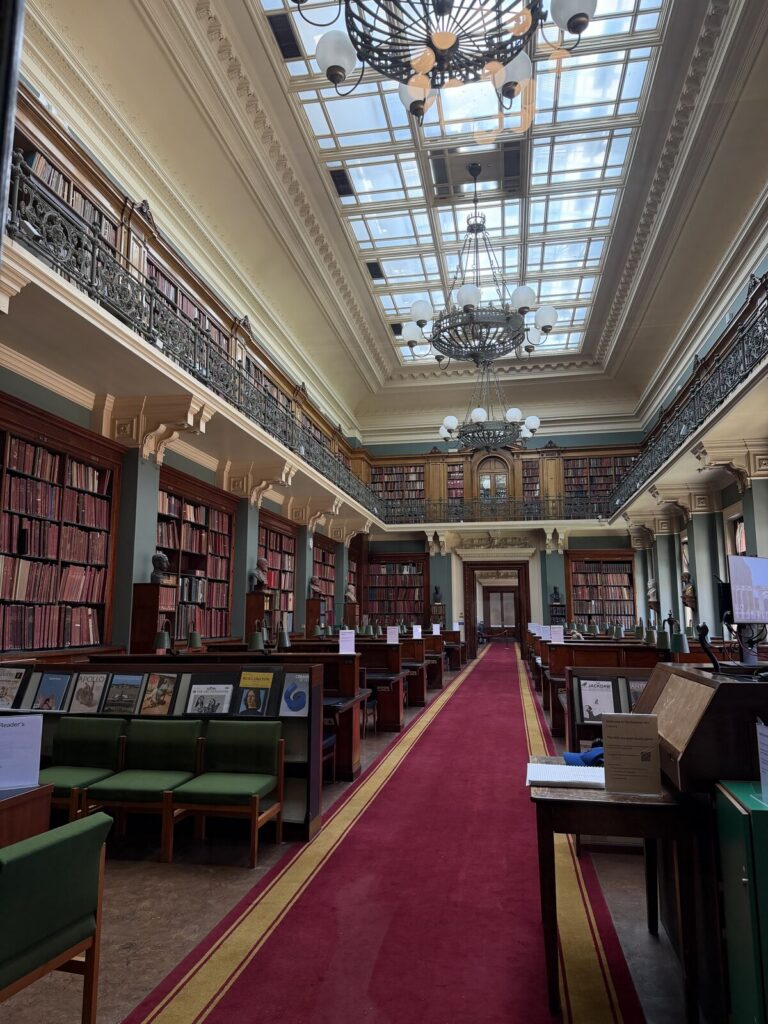 What to wear in London for a museum day: library interior
