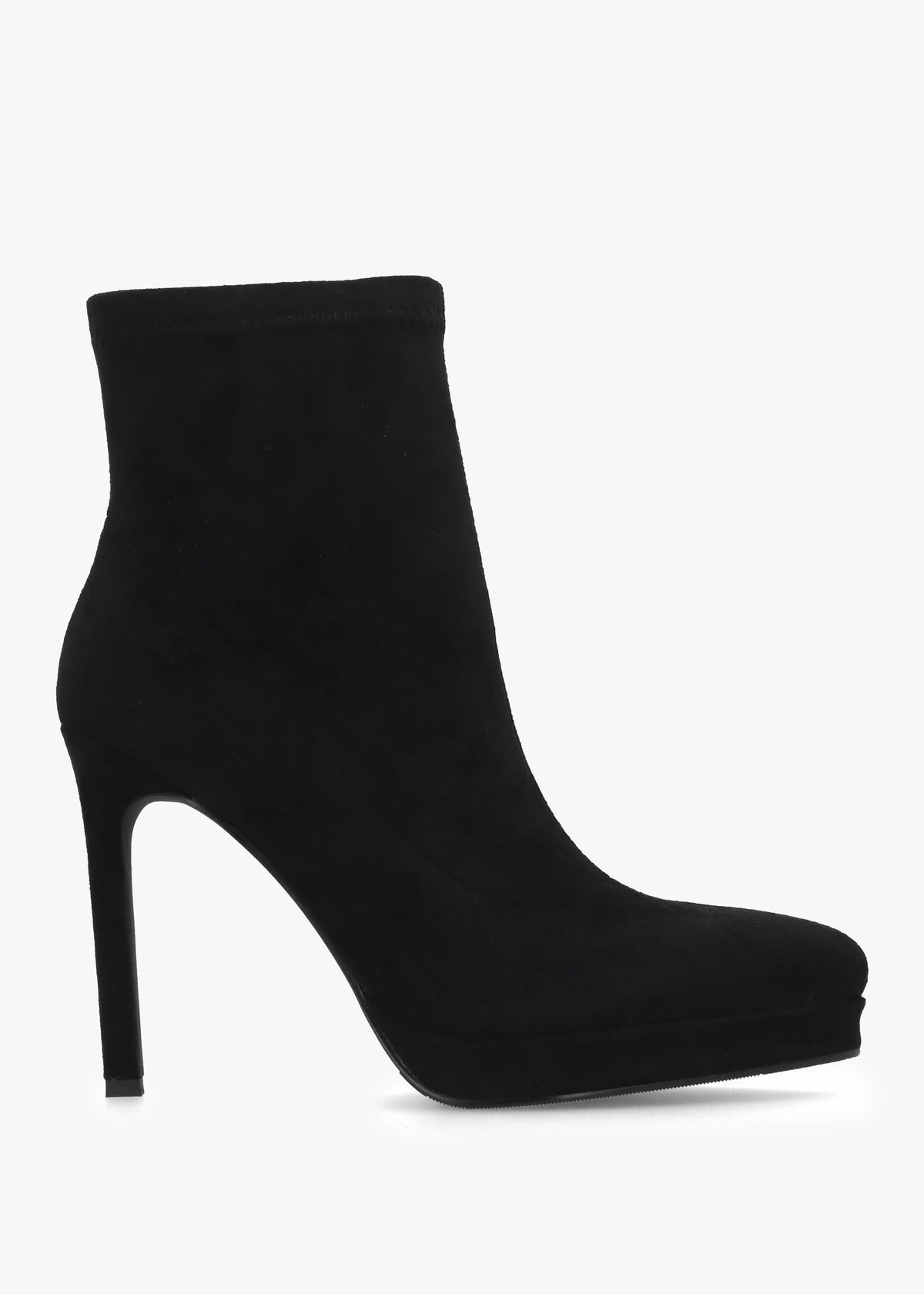 Daniel Ranny black suedette platform stiletto ankle boot
