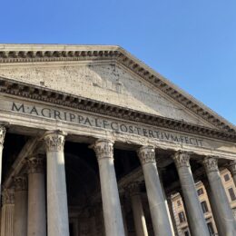 Pantheon portico detail in Rome