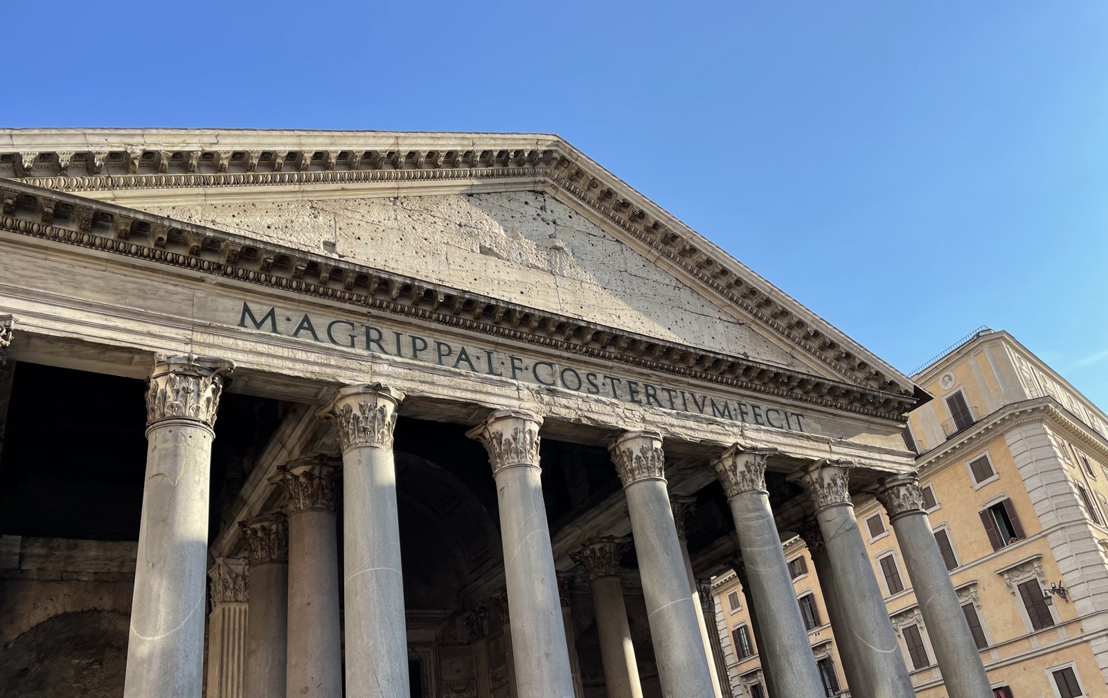 Pantheon portico detail in Rome