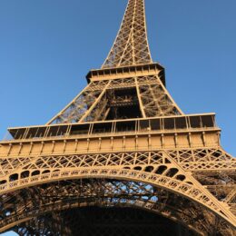 paris eiffel tower upward view