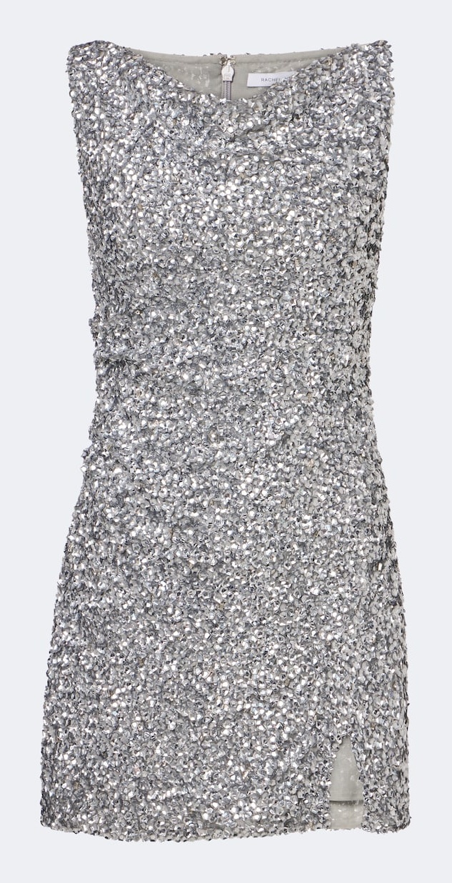 Rachel Gilbert Zayn silver embellished mini dress