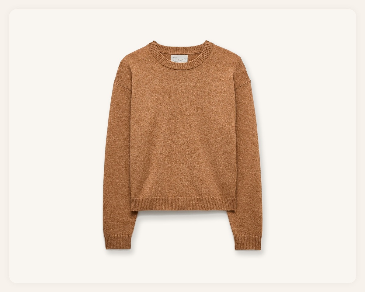 J.Crew camel relaxed cashmere crewneck