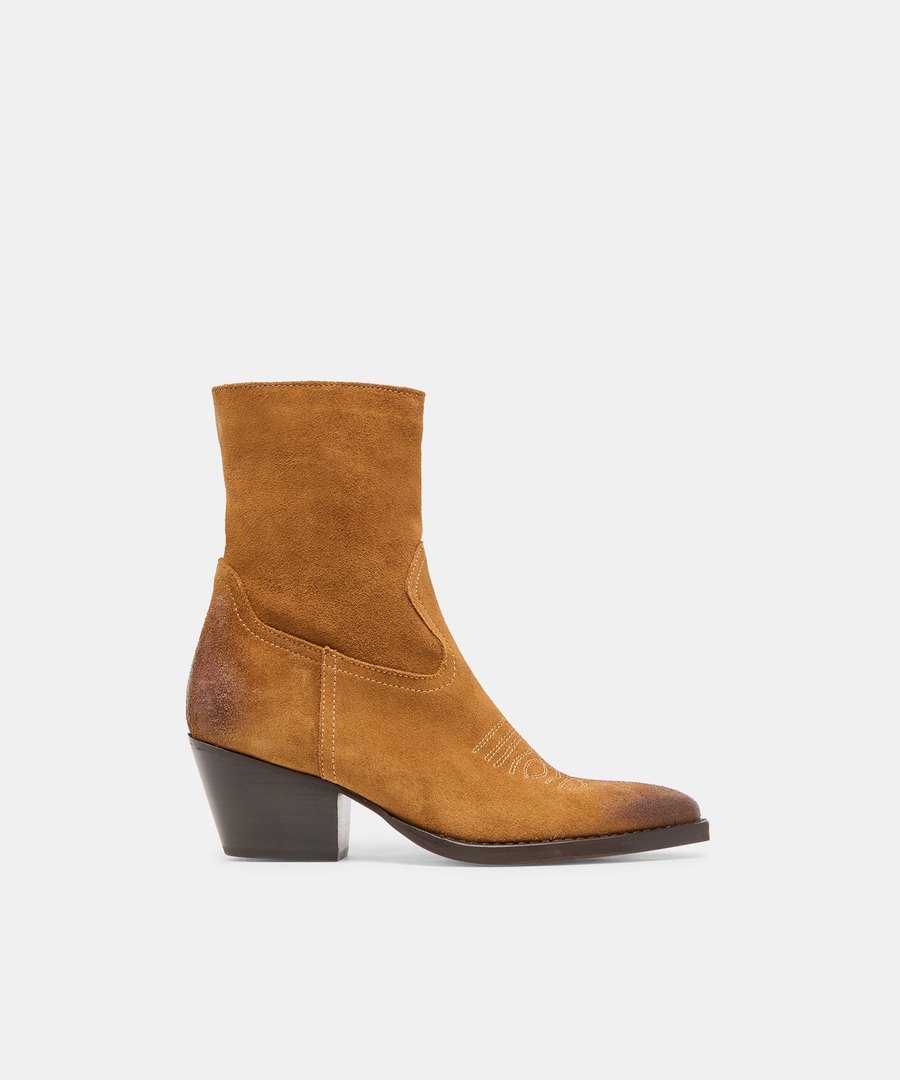 Dolce Vita Klyde Boots in Cognac Suede - Elsa Dutton outfits