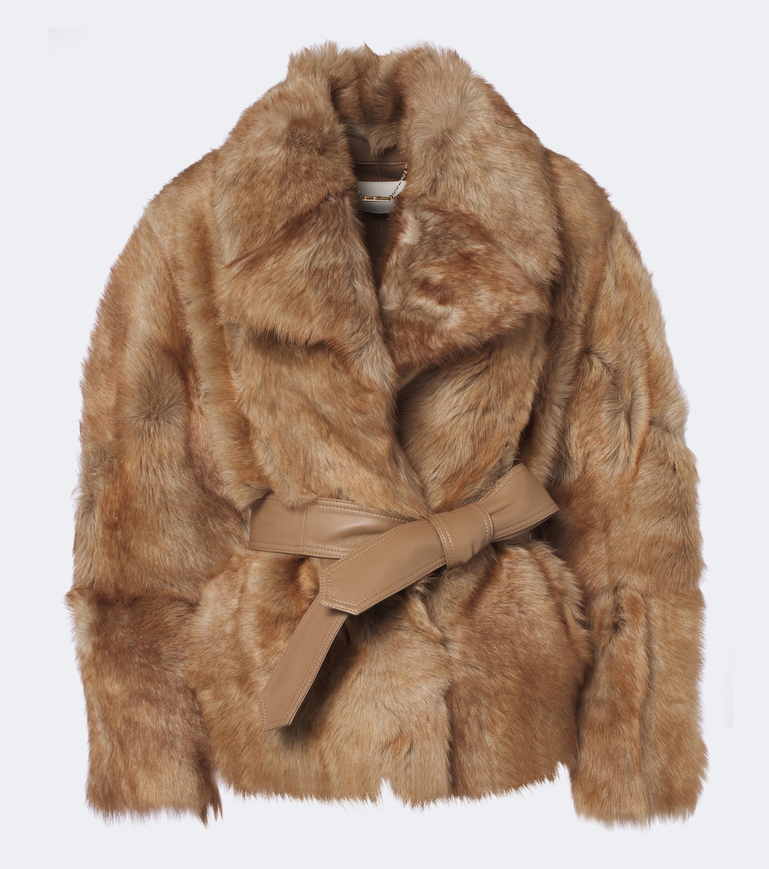 Zimmermann Valiant Palomino Shearling Jacket with Leather Belt