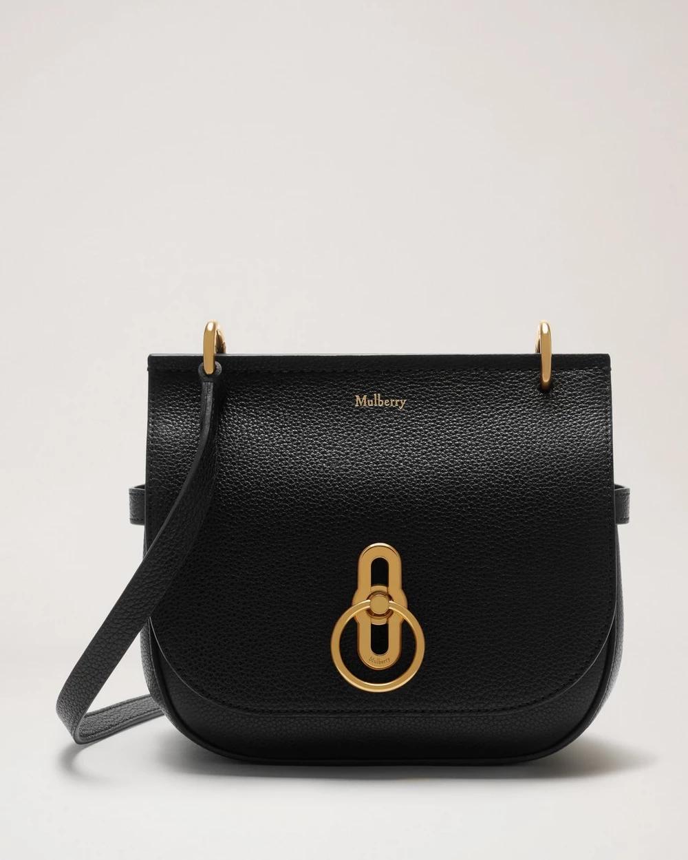 Mulberry Small Amberley Satchel in Black - designer crossbody bags