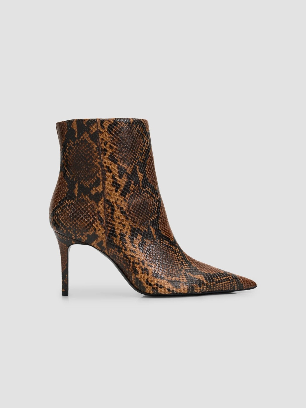 Schutz Mikki Pecan Brown snake-print ankle boots