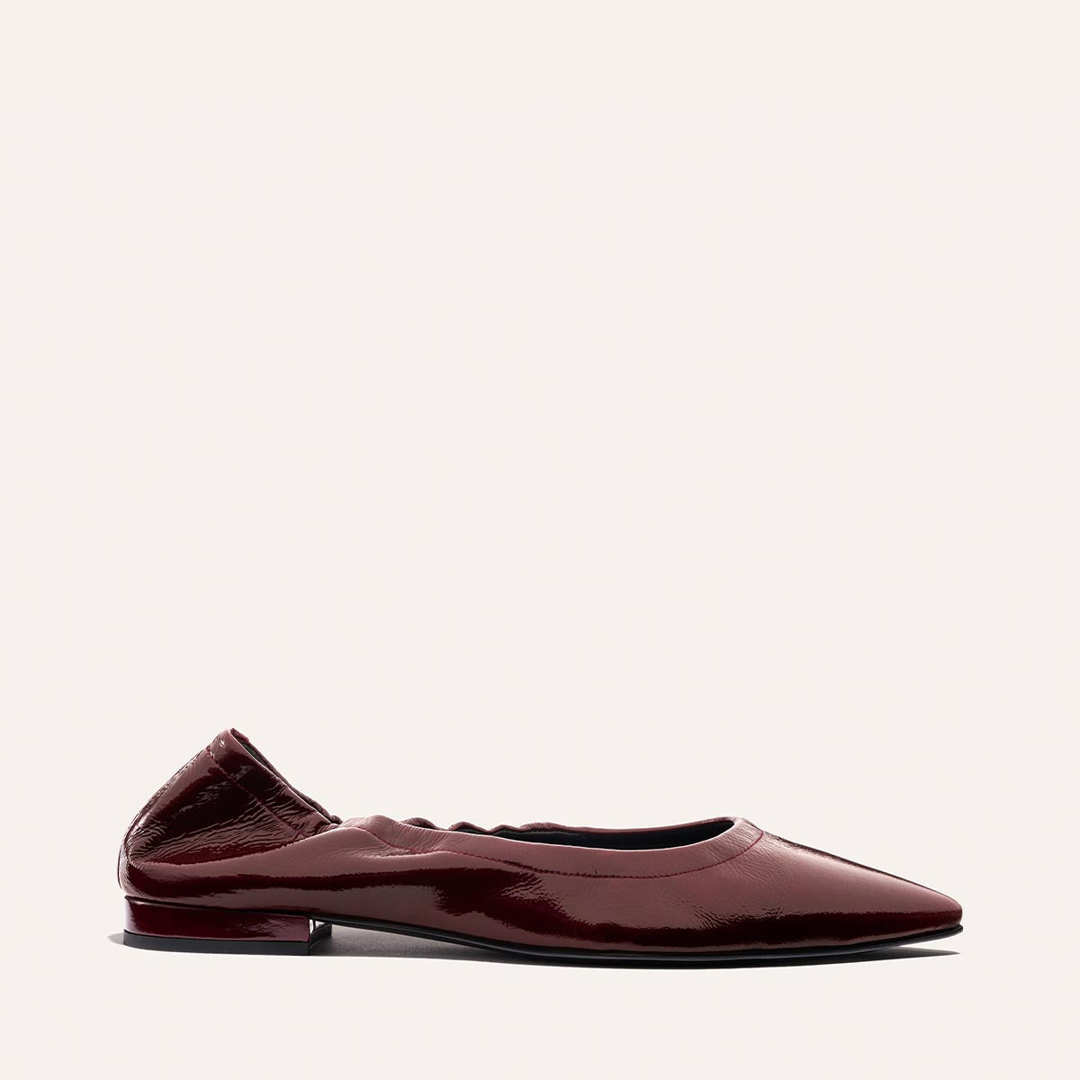 Margaux Roma Flat in Merlot Crinkle Patent - Elizabeth Dutton outfits Margaux Roma Flat in Merlot Crinkle Patent - Elizabeth Dutton outfits