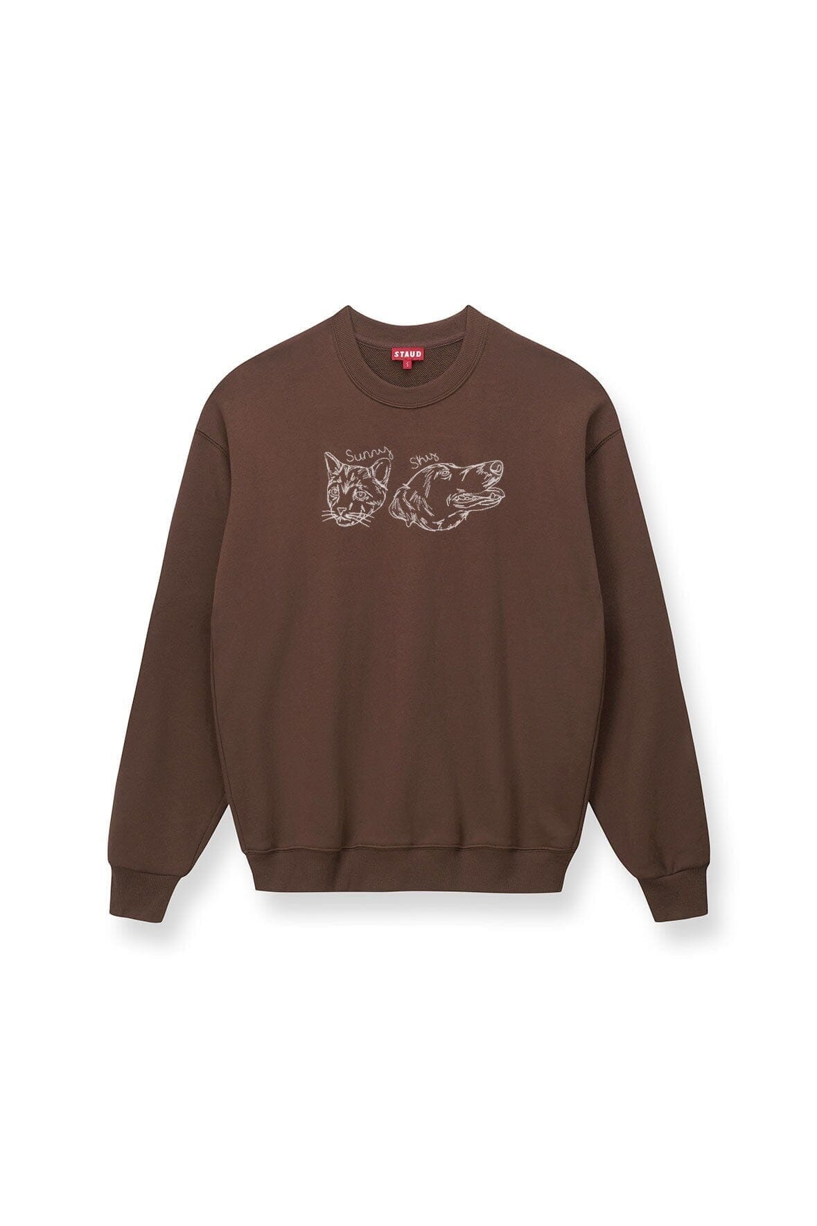 STAUD Custom Pet Oversized Sweatshirt - Brown - Gifts for Dog Lovers STAUD Custom Pet Oversized Sweatshirt - Brown - Gifts for Dog Lovers