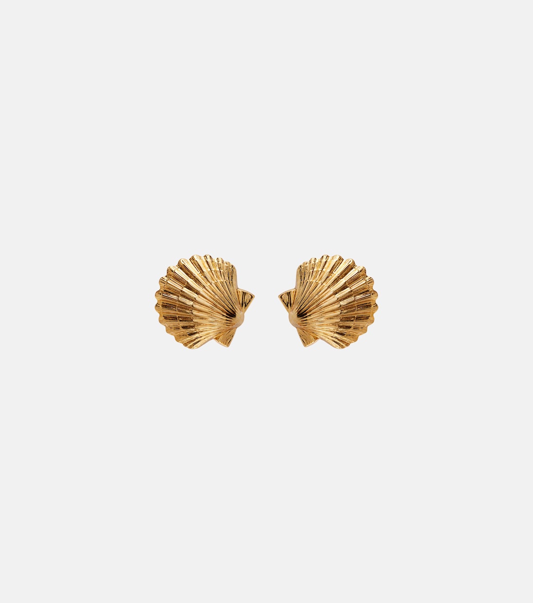 Gold Shell Stud Earrings for Dinner