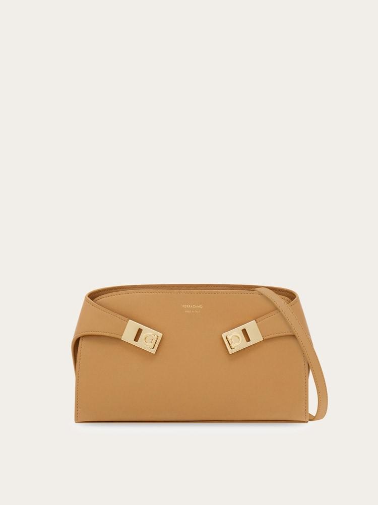 Ferragamo Hug Mini Crossbody in Light Camel - designer crossbody bags