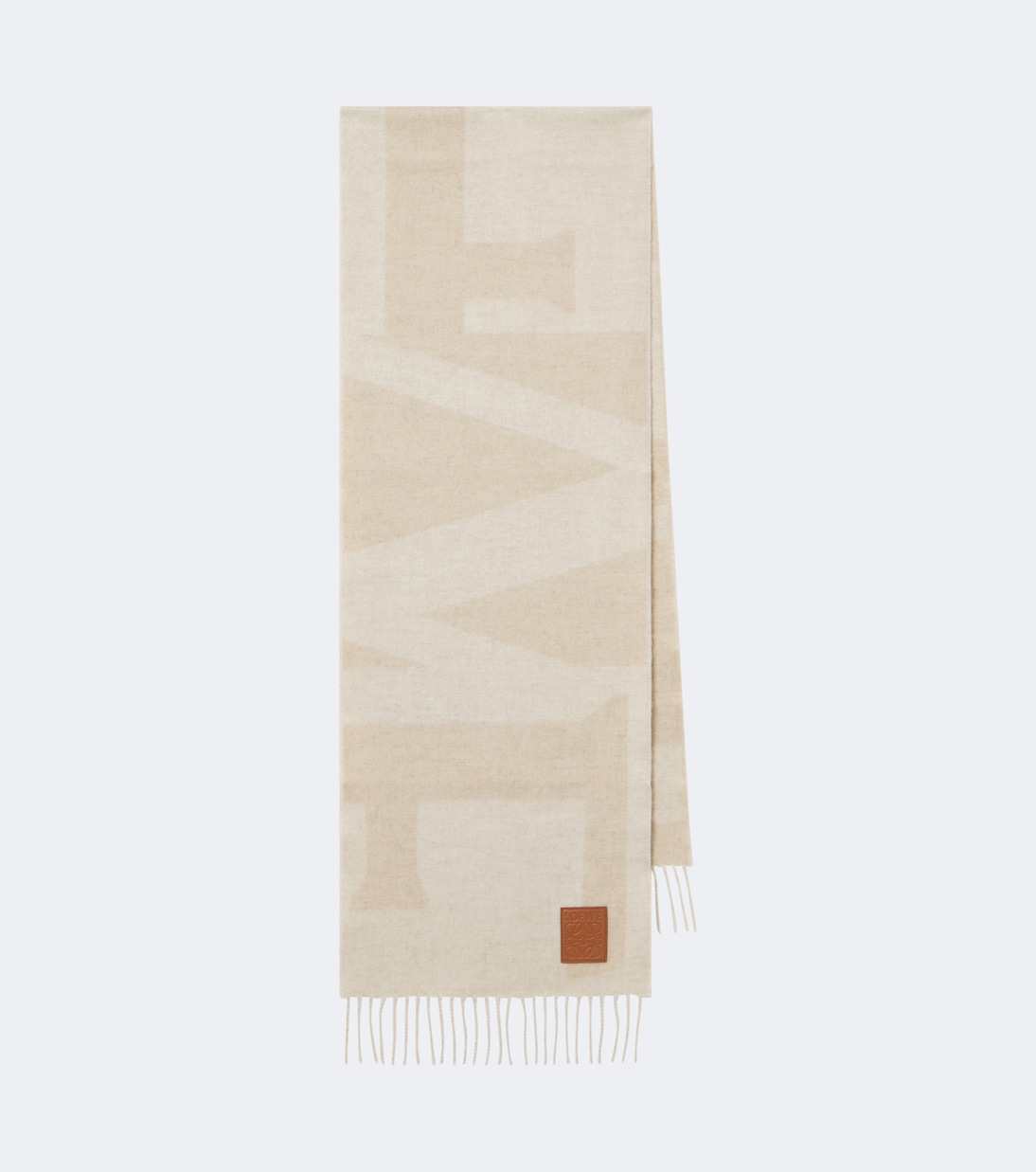 Loewe Light-Beige Fringed Cashmere Scarf