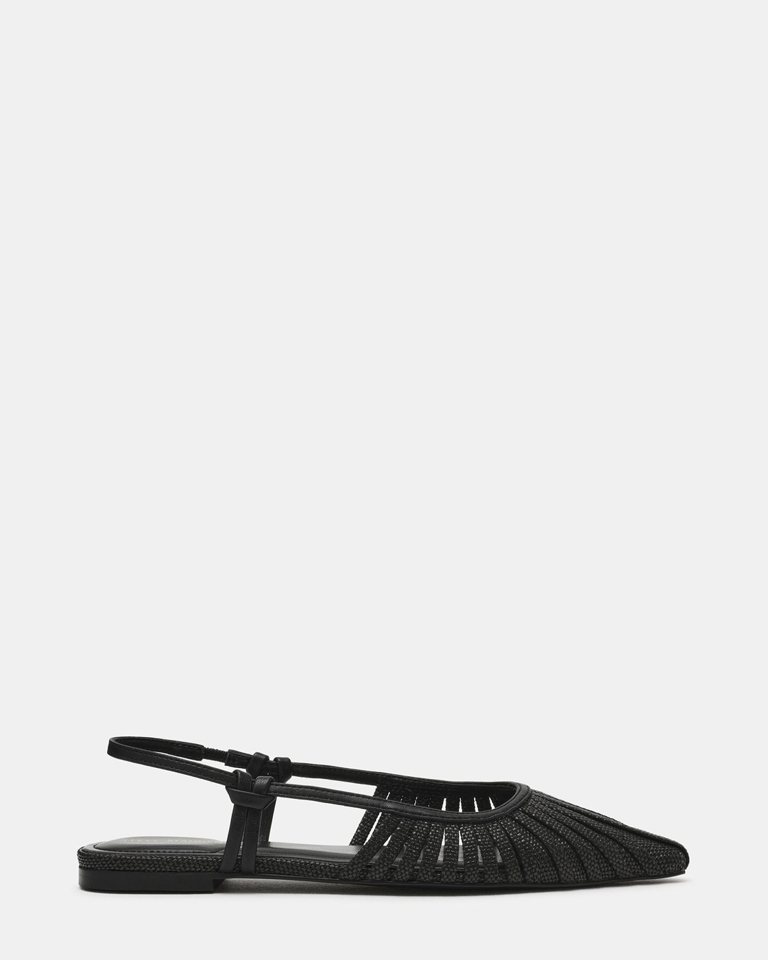 Steve Madden Alandria black raffia pointed slingbacks