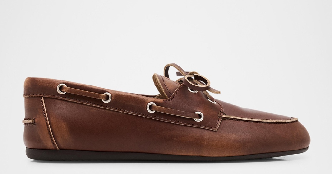 Leather Lace-Up Moccasins in Brown - moccasins and boat shoes Miu Miu Leather Lace-Up Moccasins in Brown - moccasins and boat shoes