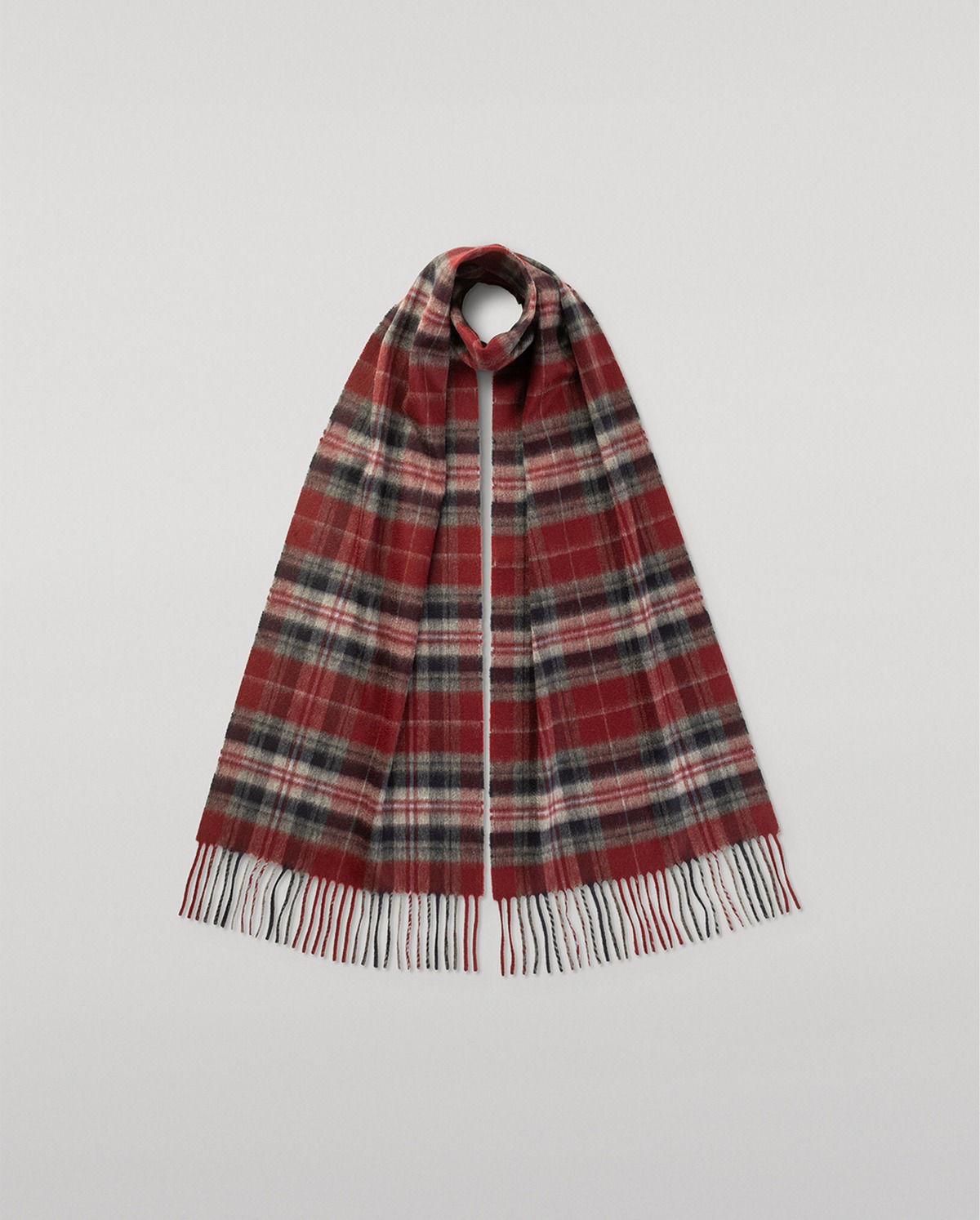 Johnstons of Elgin Vintage Check Burgundy Cashmere Scarf - Paris fall guide