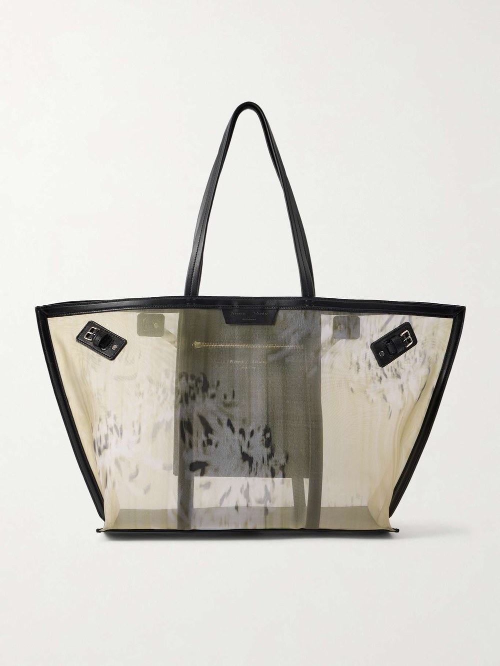 Proenza Schouler Days Carryall yellow and black printed mesh tote