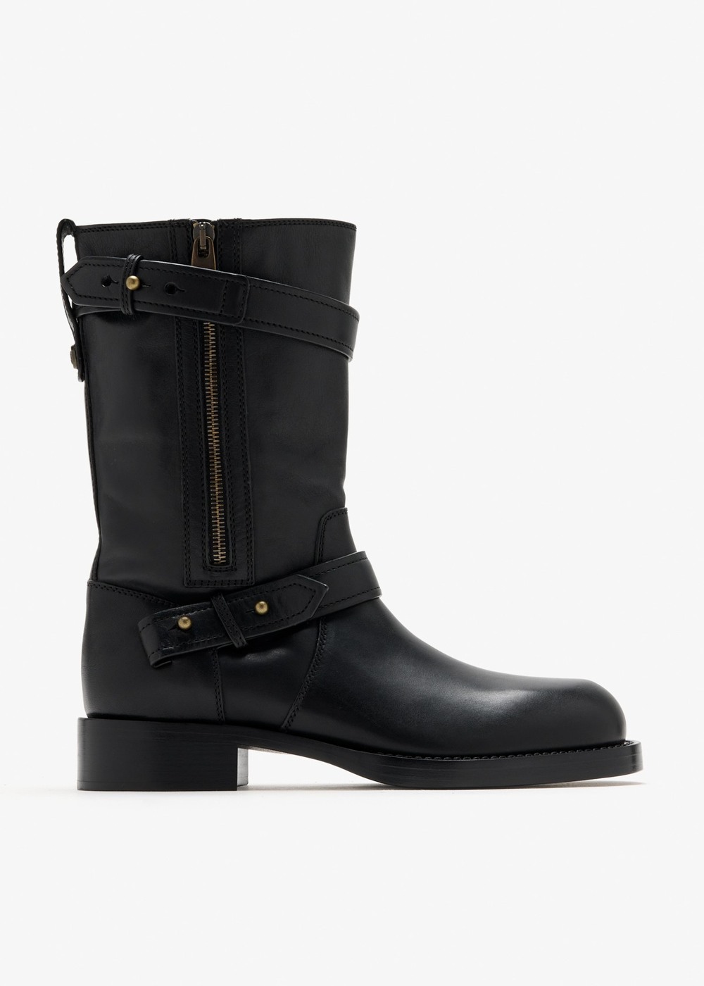 Burberry Kent black leather biker boots
