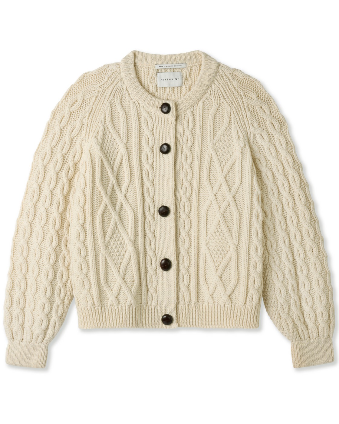 Peregrine Beckett Cable Knit Cardigan in Ecru - Cara Dutton outfits Peregrine Beckett Cable Knit Cardigan in Ecru - Cara Dutton outfits