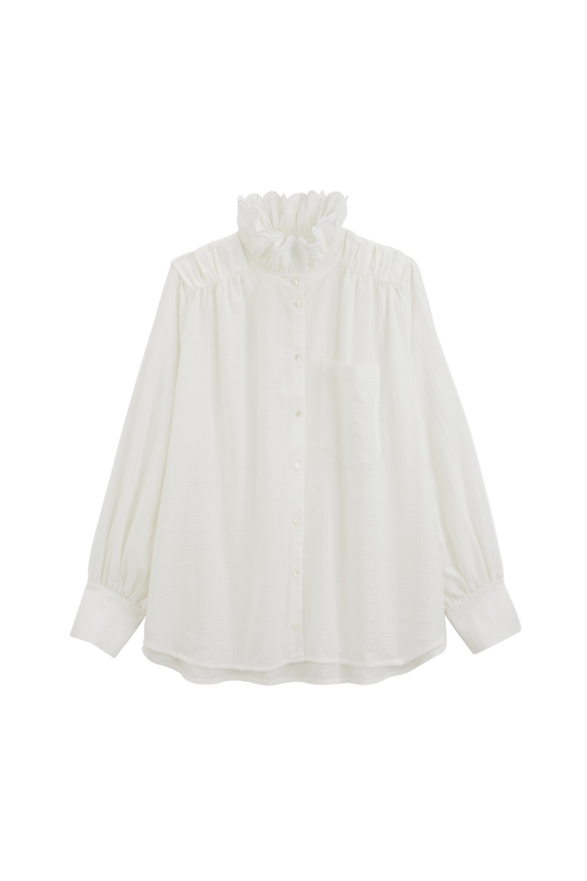 Balzac Paris Léonor Shirt in Natural White - white button-up shirts