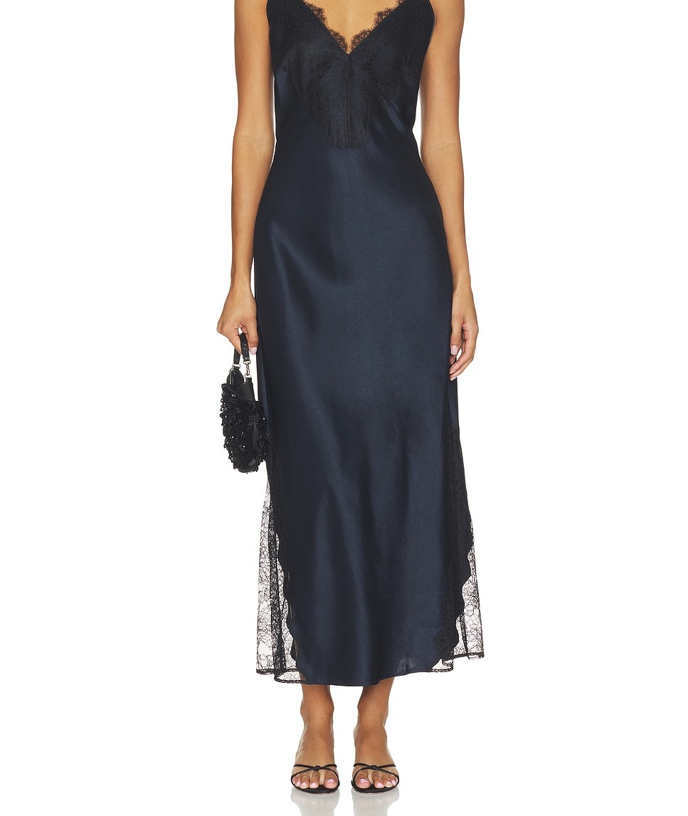 Anine Bing Judy Dress in Navy and Black Lace