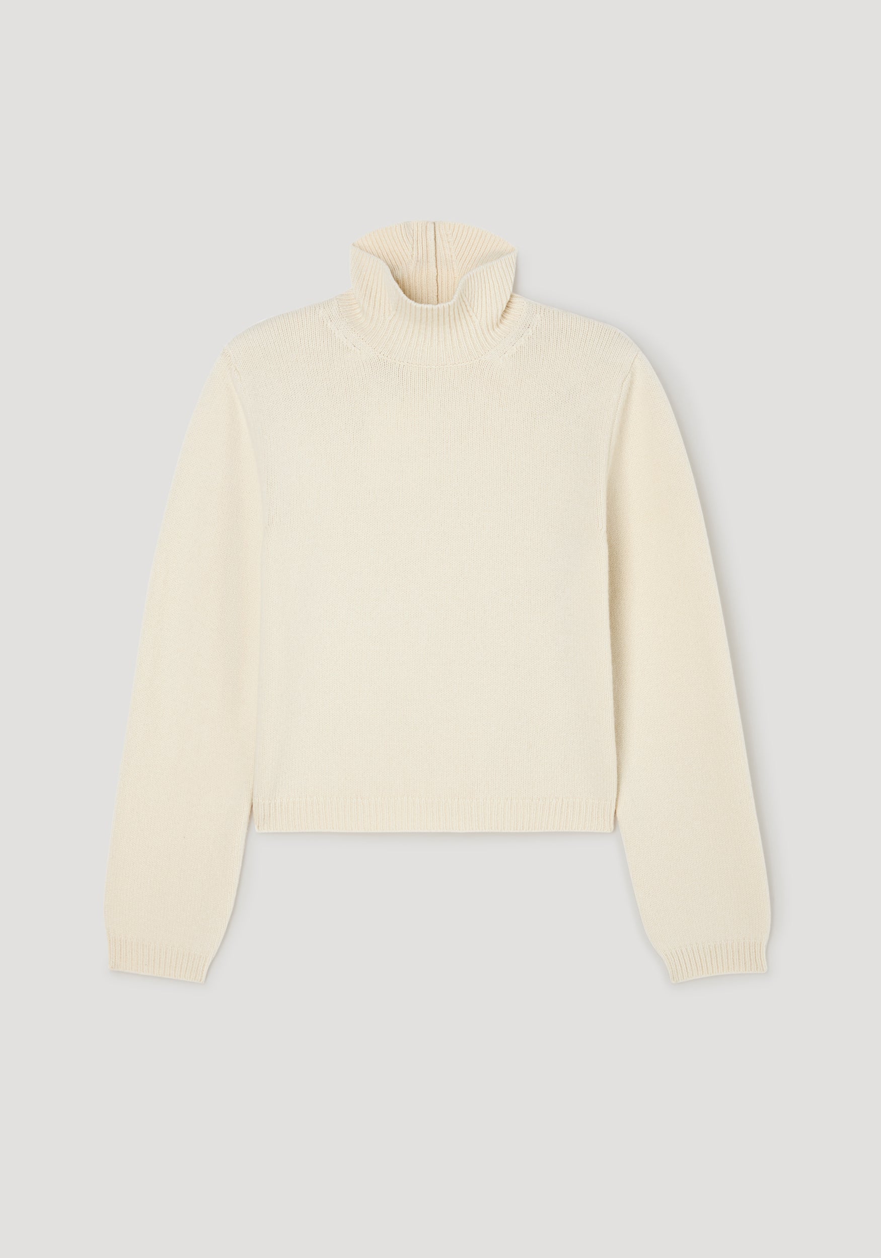 Cream Cropped Turtleneck by Róhe