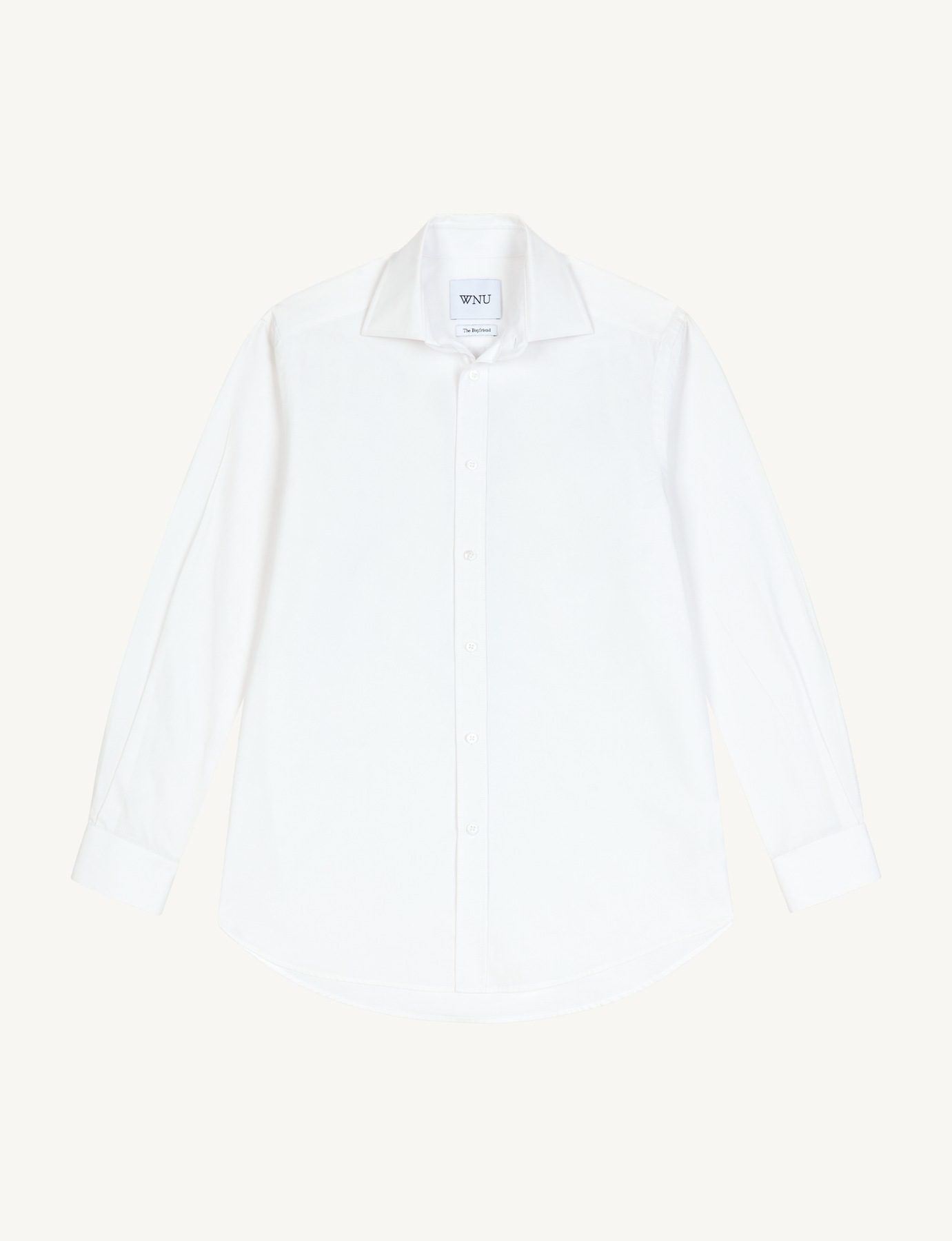 With Nothing Underneath Boyfriend Shirt in White Fine Poplin - white button-up shirts
